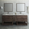 Fresca Formosa 84" Floor Standing Double Sink Modern Bathroom Vanity W/ Open Bottom & Mirrors - FVN31-361236ACA-FS