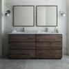 Fresca Formosa 72" Floor Standing Double Sink Modern Bathroom Vanity W/ Mirrors - FVN31-3636ACA-FC