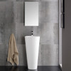 Fresca Messina 16" White Pedestal Sink W Medicine Cabinet - Modern Bathroom Vanity - FVN5022WH