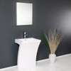 Fresca Quadro 23" White Pedestal Sink W/ Medicine Cabinet - Modern Bathroom Vanity - FVN5024WH