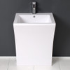 Fresca Quadro 23" White Pedestal Sink W/ Medicine Cabinet - Modern Bathroom Vanity - FVN5024WH