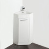 Fresca Coda 14" White Modern Corner Bathroom Vanity - FVN5082WH