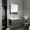 Fresca Lucera 30" Gray Wall Hung Undermount Sink Modern Bathroom Vanity W/ Medicine Cabinet - FVN6130GR-UNS