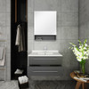 Fresca Lucera 30" Gray Wall Hung Undermount Sink Modern Bathroom Vanity W/ Medicine Cabinet - FVN6130GR-UNS