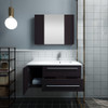 Fresca Lucera 36" Espresso Wall Hung Undermount Sink Modern Bathroom Vanity W/ Medicine Cabinet - Left Version - FVN6136ES-UNS-L