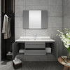Fresca Lucera 42" Gray Wall Hung Undermount Sink Modern Bathroom Vanity W/ Medicine Cabinet - FVN6142GR-UNS