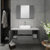Fresca Lucera 42" Gray Wall Hung Vessel Sink Modern Bathroom Vanity W/ Medicine Cabinet - FVN6142GR-VSL