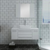 Fresca Lucera 42" White Wall Hung Vessel Sink Modern Bathroom Vanity W/ Medicine Cabinet - FVN6142WH-VSL