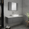 Fresca Lucera 48" Gray Wall Hung Vessel Sink Modern Bathroom Vanity W/ Medicine Cabinet - FVN6148GR-VSL