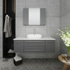 Fresca Lucera 48" Gray Wall Hung Vessel Sink Modern Bathroom Vanity W/ Medicine Cabinet - FVN6148GR-VSL
