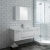 Fresca Lucera 48" White Wall Hung Undermount Sink Modern Bathroom Vanity W/ Medicine Cabinet - FVN6148WH-UNS