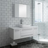 Fresca Lucera 48" White Wall Hung Vessel Sink Modern Bathroom Vanity W/ Medicine Cabinet - FVN6148WH-VSL