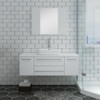 Fresca Lucera 48" White Wall Hung Vessel Sink Modern Bathroom Vanity W/ Medicine Cabinet - FVN6148WH-VSL