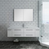 Fresca Lucera 60" White Wall Hung Single Undermount Sink Modern Bathroom Vanity W/ Medicine Cabinet - FVN6160WH-UNS