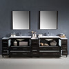 Fresca Torino 108" Espresso Modern Double Sink Bathroom Vanity W/ 3 Side Cabinets & Integrated Sinks - FVN62-108ES-UNS