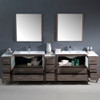 Fresca Torino 108" Gray Oak Modern Double Sink Bathroom Vanity W/ 3 Side Cabinets & Integrated Sinks - FVN62-108GO-UNS