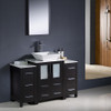 Fresca Torino 48" Espresso Modern Bathroom Vanity W/ 2 Side Cabinets & Vessel Sink - FVN62-122412ES-VSL