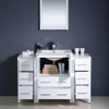 Fresca Torino 48" White Modern Bathroom Vanity W/ 2 Side Cabinets & Integrated Sink - FVN62-122412WH-UNS