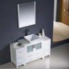 Fresca Torino 54" White Modern Bathroom Vanity W/ 2 Side Cabinets & Vessel Sink - FVN62-123012WH-VSL
