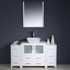 Fresca Torino 54" White Modern Bathroom Vanity W/ 2 Side Cabinets & Vessel Sink - FVN62-123012WH-VSL