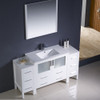Fresca Torino 60" White Modern Bathroom Vanity W/ 2 Side Cabinets & Integrated Sink - FVN62-123612WH-UNS