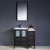 Fresca Torino 36" Espresso Modern Bathroom Vanity W/ Side Cabinet & Integrated Sinks - FVN62-2412ES-UNS