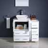 Fresca Torino 36" White Modern Bathroom Vanity W/ Side Cabinet & Vessel Sink - FVN62-2412WH-VSL