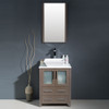 Fresca Torino 24" Gray Oak Modern Bathroom Vanity W/ Vessel Sink - FVN6224GO-VSL