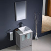 Fresca Torino 24" Gray Modern Bathroom Vanity W/ Vessel Sink - FVN6224GR-VSL
