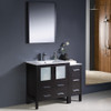 Fresca Torino 42" Espresso Modern Bathroom Vanity W/ Side Cabinet & Integrated Sink - FVN62-3012ES-UNS