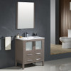 Fresca Torino 30" Gray Oak Modern Bathroom Vanity W/ Integrated Sink - FVN6230GO-UNS