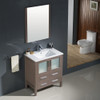 Fresca Torino 30" Gray Oak Modern Bathroom Vanity W/ Integrated Sink - FVN6230GO-UNS