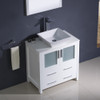 Fresca Torino 30" White Modern Bathroom Vanity W/ Vessel Sink - FVN6230WH-VSL