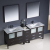 Fresca Torino 84" Espresso Modern Double Sink Bathroom Vanity W/ Side Cabinet & Integrated Sinks - FVN62-361236ES-UNS
