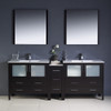 Fresca Torino 84" Espresso Modern Double Sink Bathroom Vanity W/ Side Cabinet & Integrated Sinks - FVN62-361236ES-UNS
