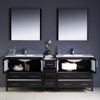 Fresca Torino 84" Espresso Modern Double Sink Bathroom Vanity W/ Side Cabinet & Integrated Sinks - FVN62-361236ES-UNS