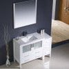 Fresca Torino 48" White Modern Bathroom Vanity W/ Side Cabinet & Integrated Sink - FVN62-3612WH-UNS