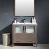 Fresca Torino 36" Gray Oak Modern Bathroom Vanity W/ Integrated Sink - FVN6236GO-UNS