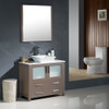 Fresca Torino 36" Gray Oak Modern Bathroom Vanity W/ Vessel Sink - FVN6236GO-VSL