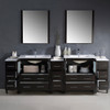 Fresca Torino 96" Espresso Modern Double Sink Bathroom Vanity W/ 3 Side Cabinets & Integrated Sinks - FVN62-96ES-UNS