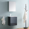 Fresca Valencia 20" Dark Slate Gray Wall Hung Modern Bathroom Vanity W/ Medicine Cabinet - FVN8003GG