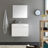 Fresca Mezzo 30" White Wall Hung Modern Bathroom Vanity W/ Medicine Cabinet - FVN8007WH