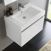 Fresca Mezzo 30" White Wall Hung Modern Bathroom Vanity W/ Medicine Cabinet - FVN8007WH