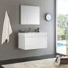 Fresca Mezzo 36" White Wall Hung Modern Bathroom Vanity W/ Medicine Cabinet - FVN8008WH