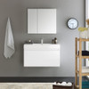 Fresca Mezzo 36" White Wall Hung Modern Bathroom Vanity W/ Medicine Cabinet - FVN8008WH