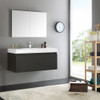 Fresca Mezzo 48" Black Wall Hung Modern Bathroom Vanity W/ Medicine Cabinet - FVN8011BW