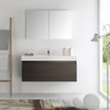 Fresca Mezzo 48" Gray Oak Wall Hung Modern Bathroom Vanity W/ Medicine Cabinet - FVN8011GO