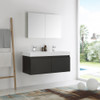 Fresca Mezzo 48" Black Wall Hung Double Sink Modern Bathroom Vanity W/ Medicine Cabinet - FVN8012BW