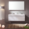 Fresca Largo 57" White Modern Bathroom Vanity W/ Wavy Double Sinks - FVN8040WH