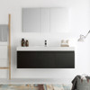 Fresca Mezzo 60" Black Wall Hung Single Sink Modern Bathroom Vanity W/ Medicine Cabinet - FVN8041BW